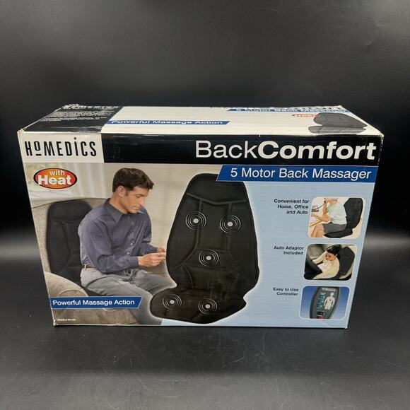 Homedics Back Comfort 5 Motor Back Massager With Heat Car Home Travel Open Box - Picture 1 of 5